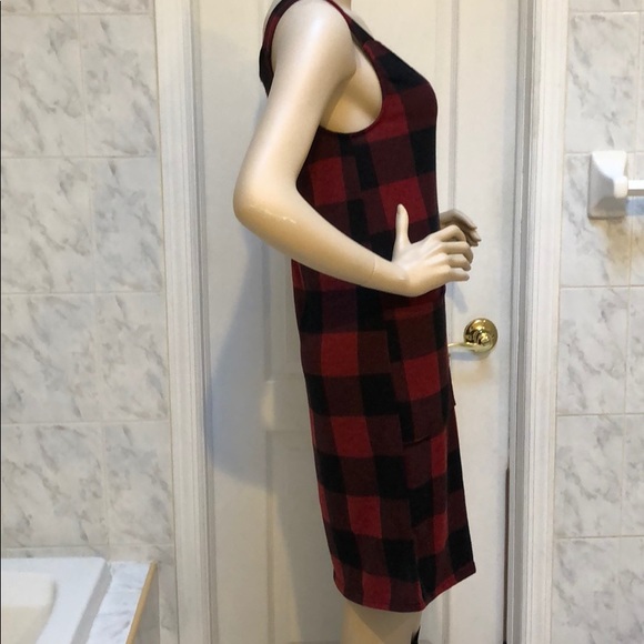 Last 1! RED & BLACK MIDI PLAID DRESS - Picture 7 of 8